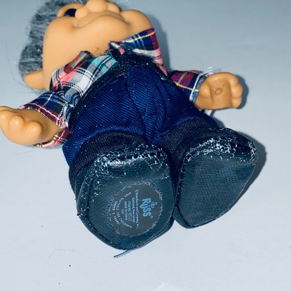 Russ Troll Doll Gray Haired Old Man Grandpa Grandfather Toy Figure - Picture 4 of 5